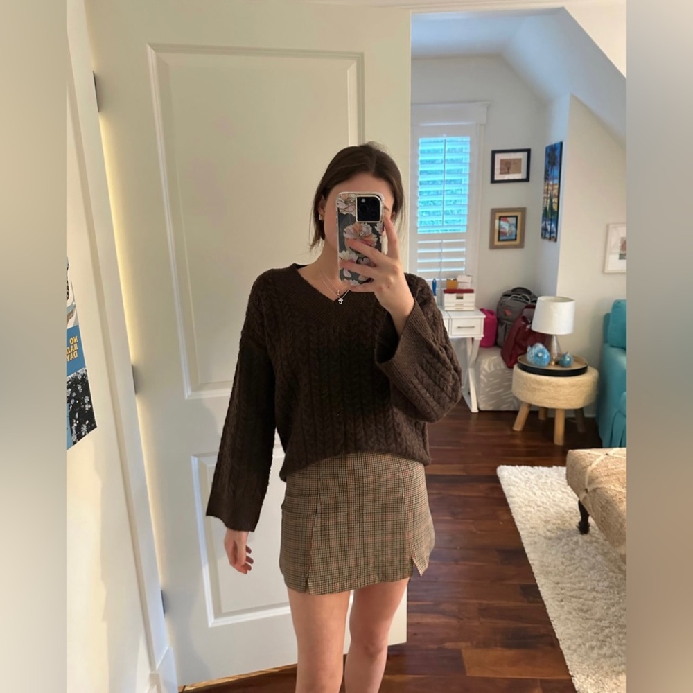 Brandy Melville Houndstooth Mini Skirt